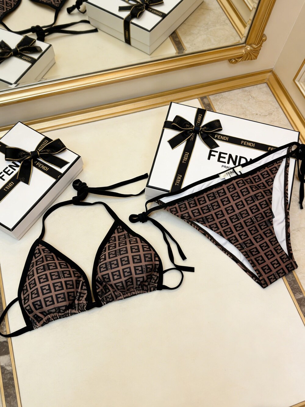 Fendi FF Print Triangle Bikini Set - Picture 6 of 6